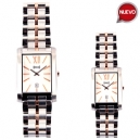 Reloj de pulso bitono en chapa de oro...