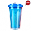 Vaso de doble pared en plástico traslucido...