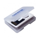 Cajita porta tarjetas de memoria con paño...