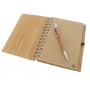 Libreta pastas de Bambú con bolígrafo.